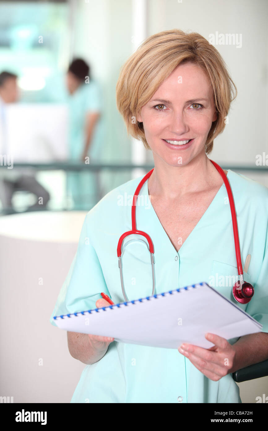 Pretty female blond nurse hi-res stock photography and images - Alamy
