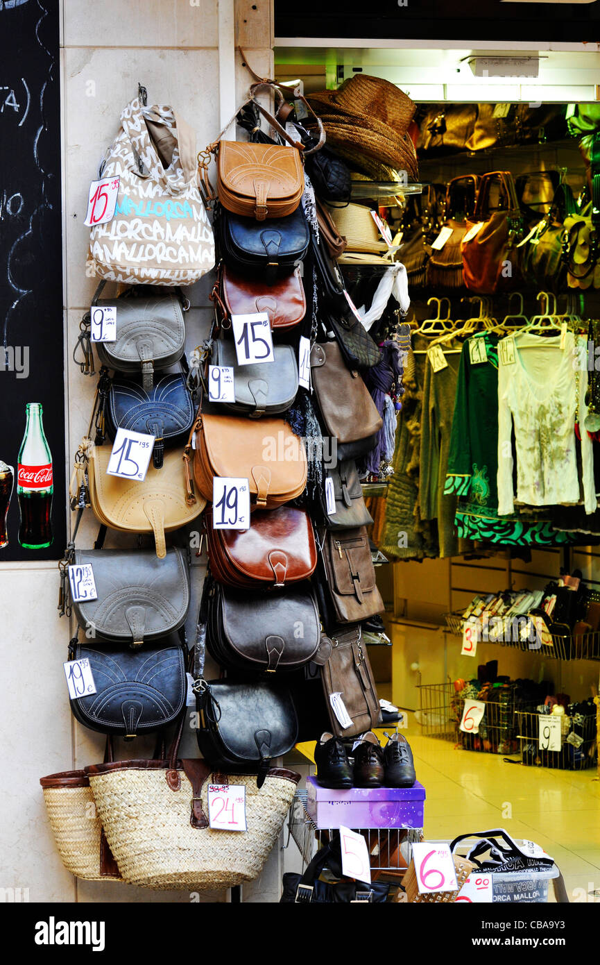 Handbags for sale in Palma, Mallorca. Stock Photo