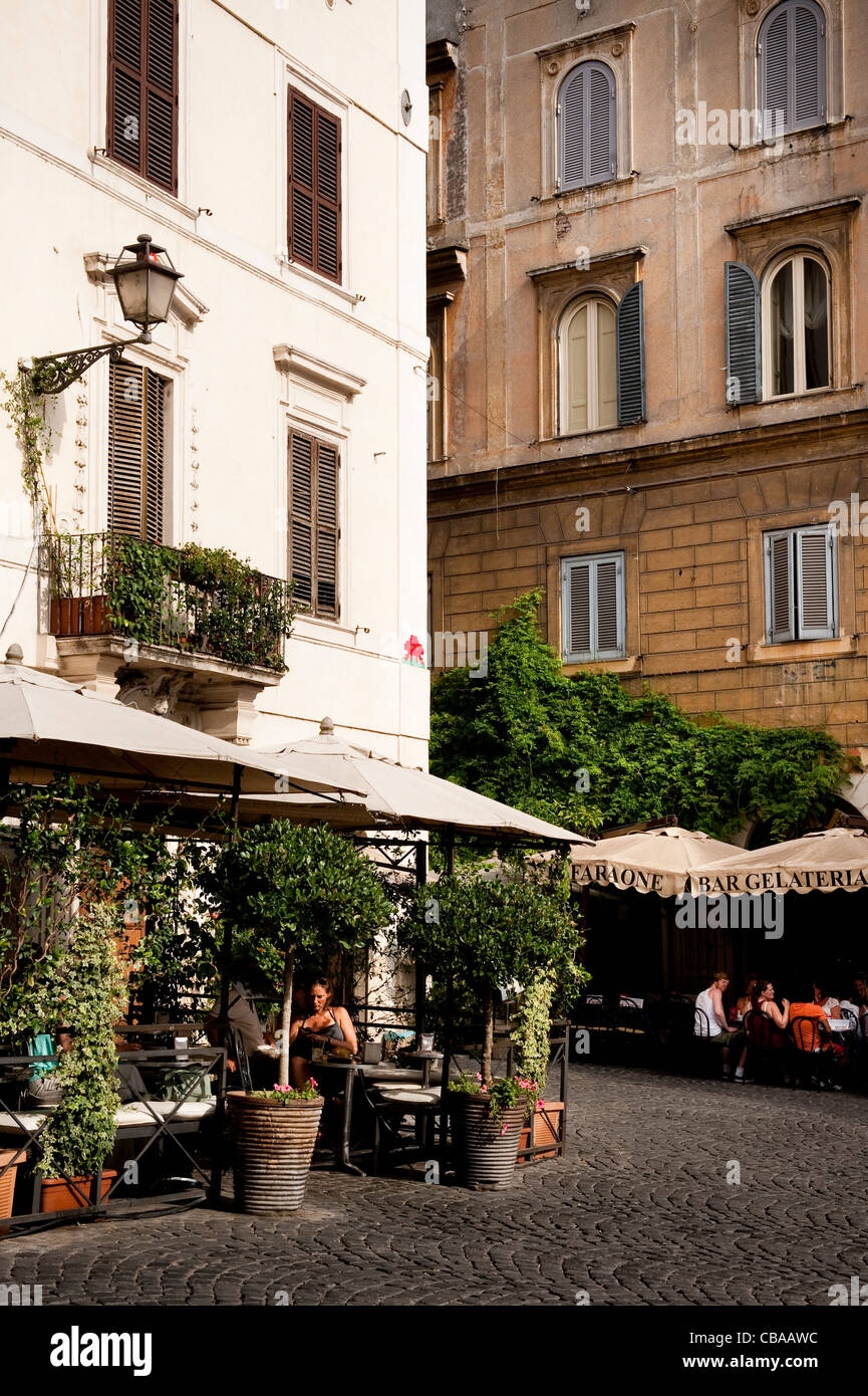 Café and bar in Piazza Madonna Dei Monti, in the historic centre of Monti, Rome, Italy Stock Photo