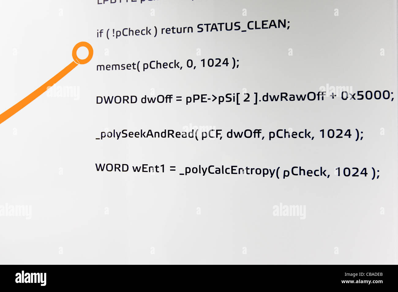 A part of the computer code is used as decoration in one of the offices ...