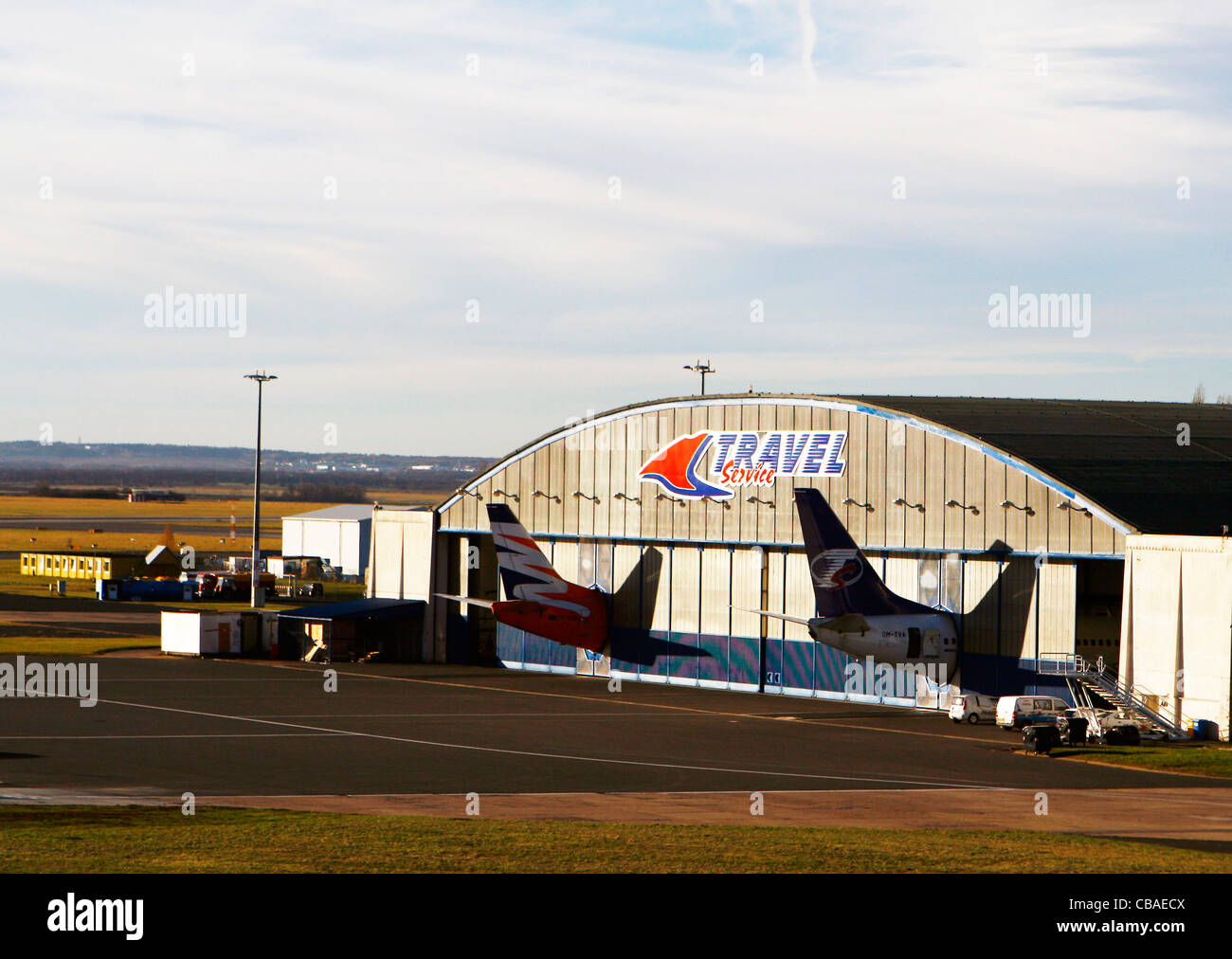 Prague, aircrafts, hangar, garage, company Travel service (CTK Photo/Marketa Hofmanova) Stock Photo