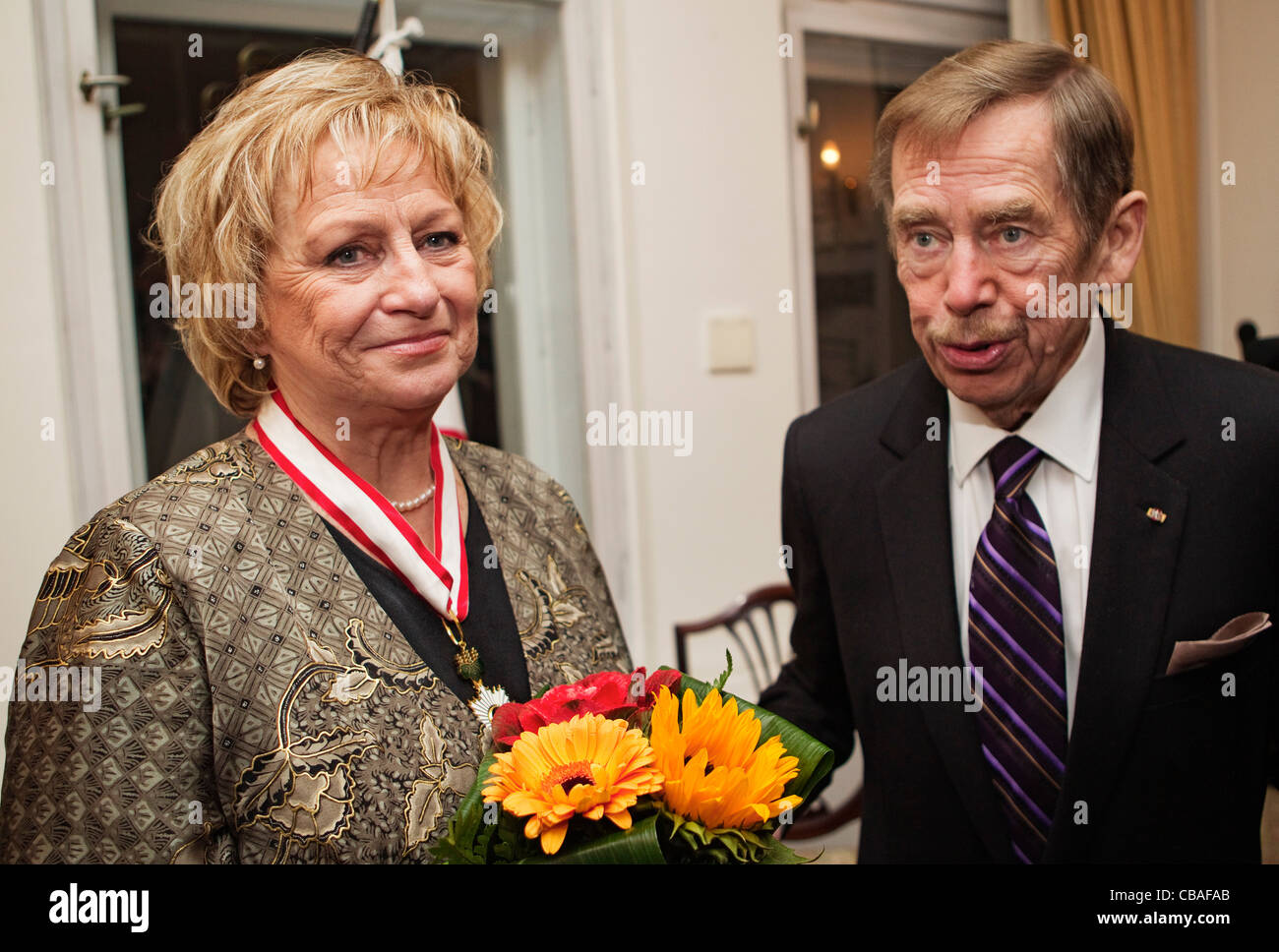 The Czech seventime Olympic winner, gymnast Vera Caslavska with the