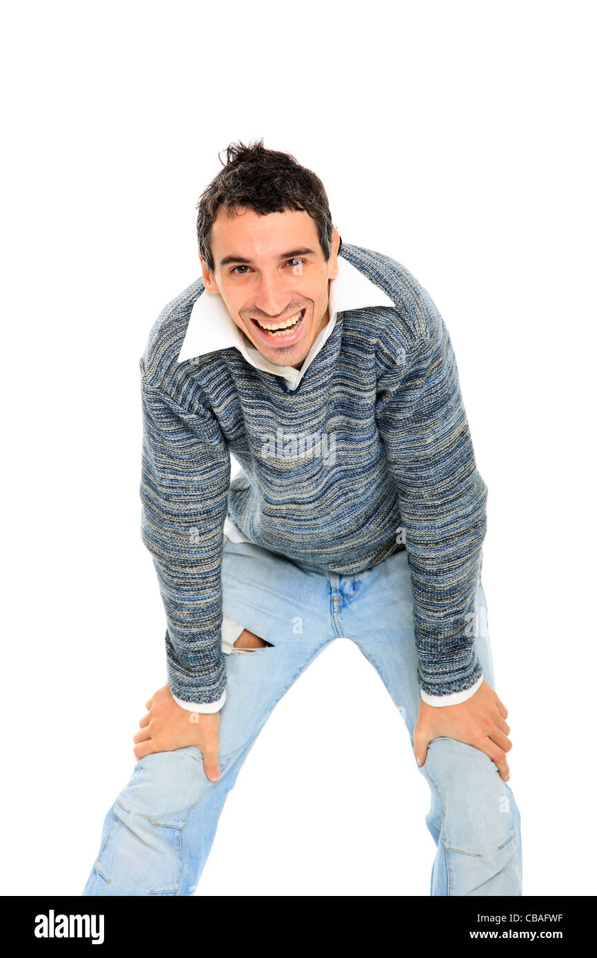 young casual man isolated on white background Stock Photo - Alamy