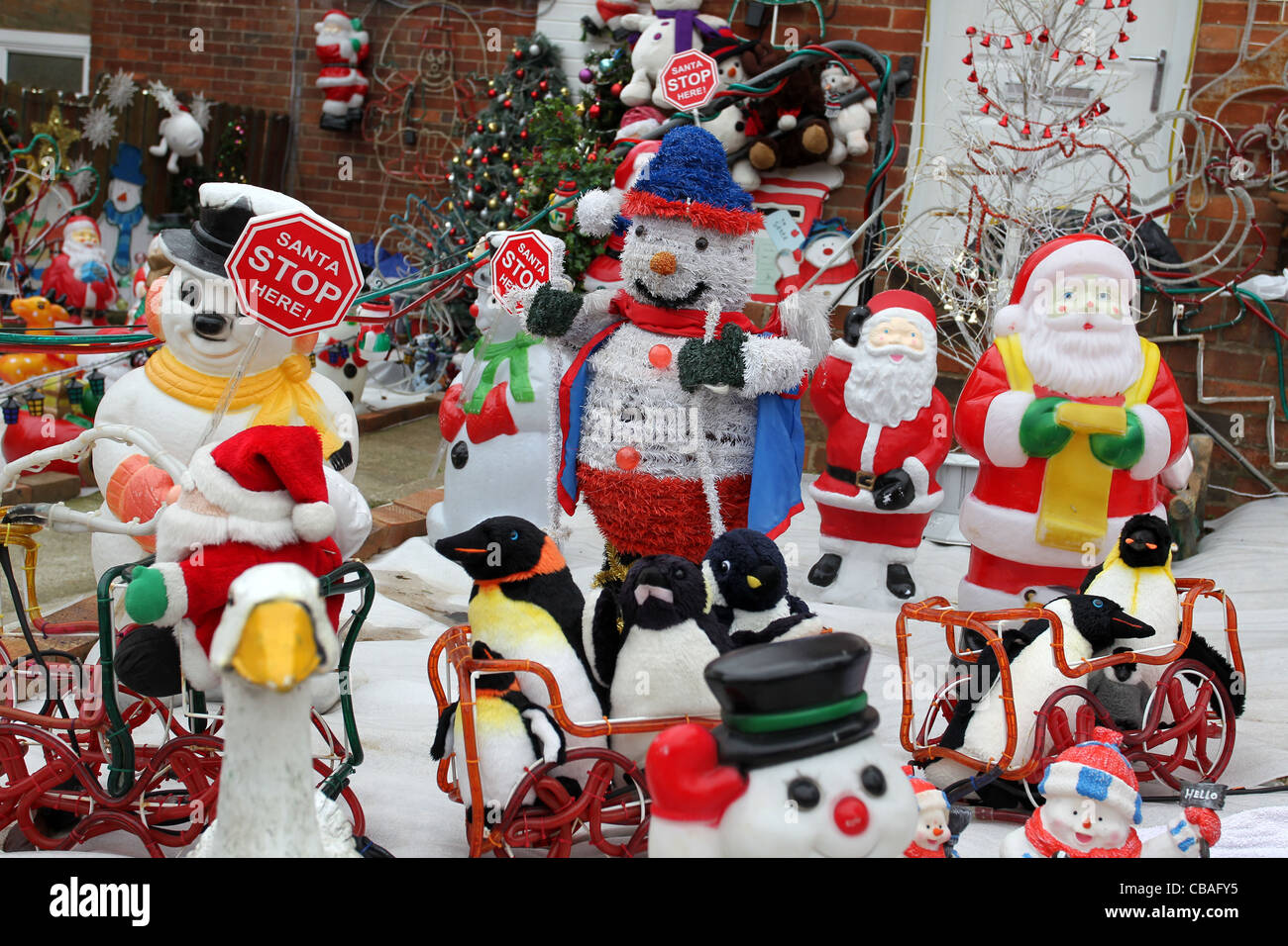 Over top christmas lights decorations hires stock photography and