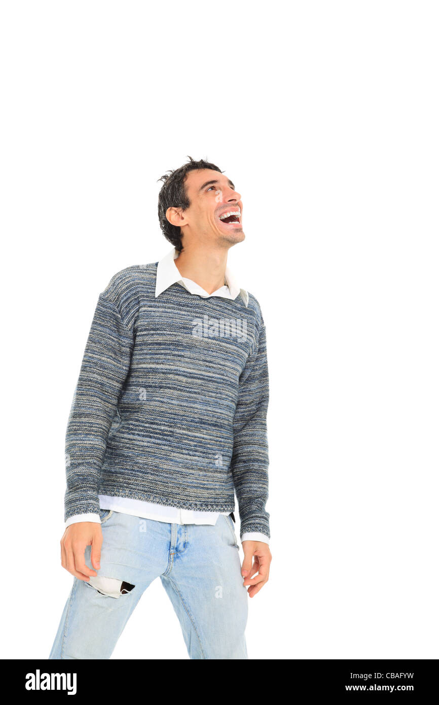 young casual man isolated on white background Stock Photo - Alamy
