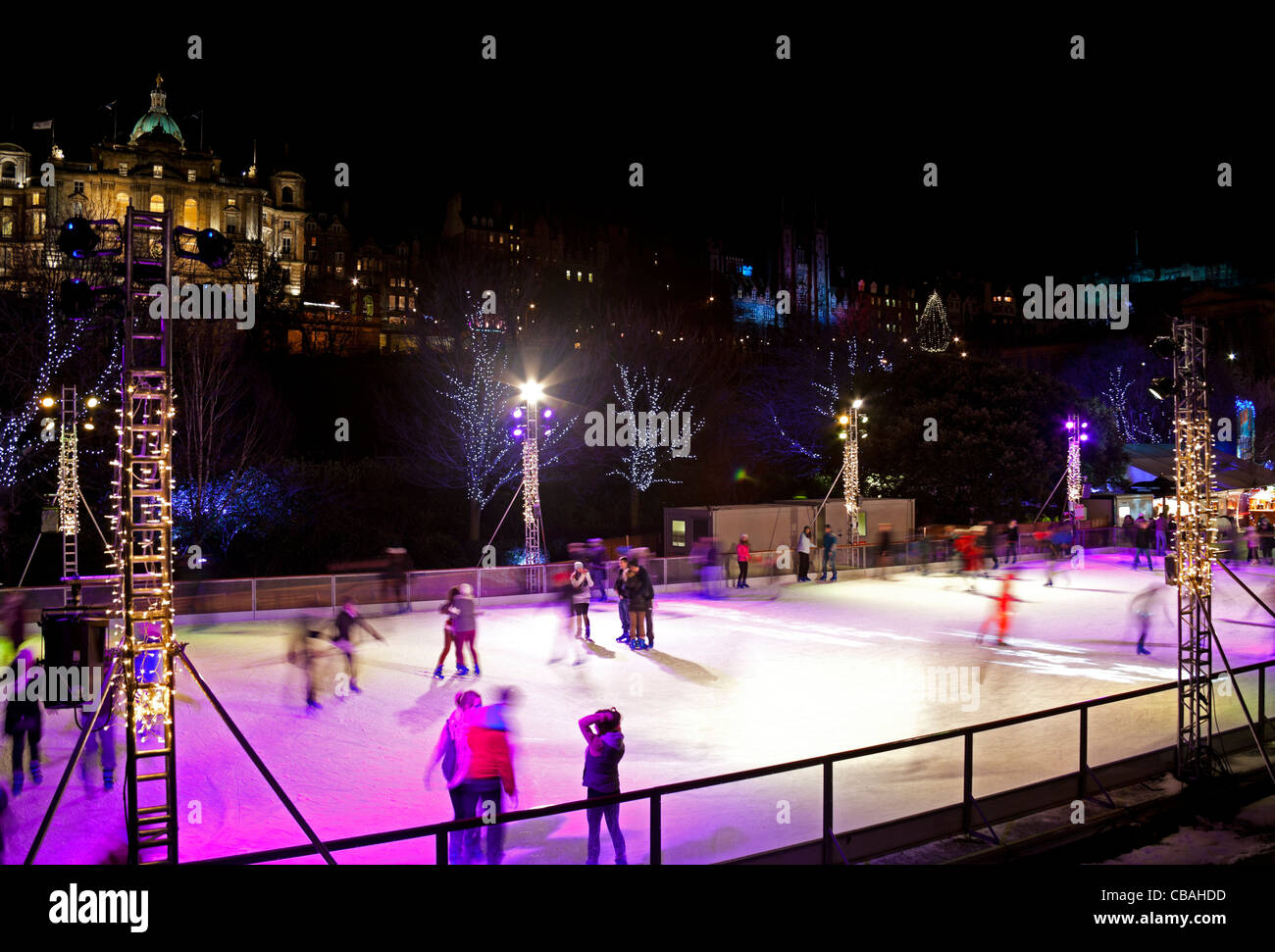 Edinburgh Christmas Ice Rink, Scotland UK Europe Stock Photo Alamy