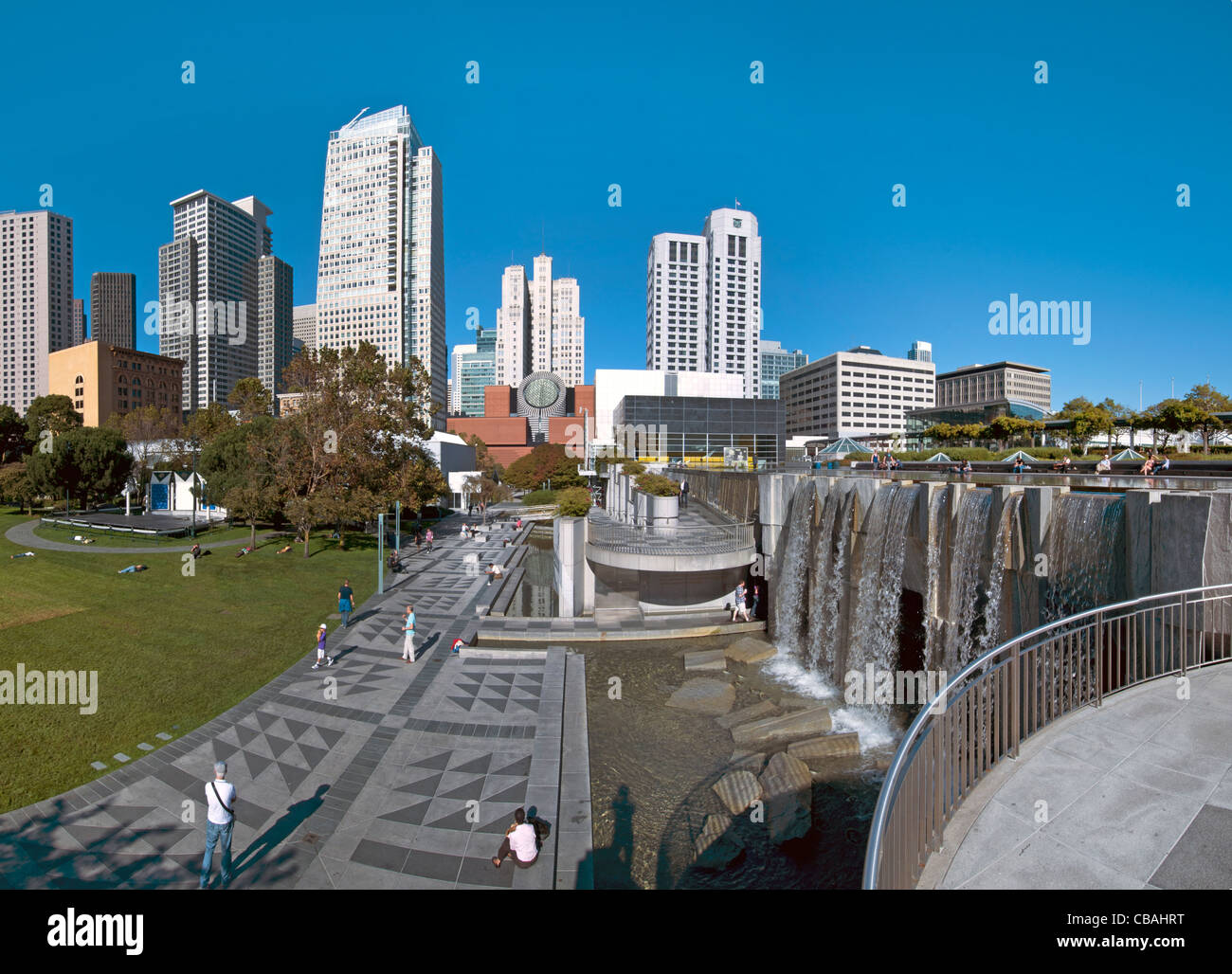 Yerba Buena Gardens cultural heart public parks 3-4 Mission and Folsom Streets downtown San Francisco California USA Stock Photo