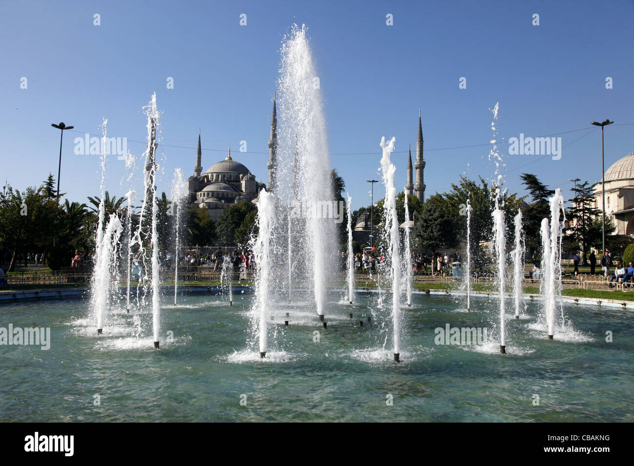 FOUNTAIN AT BLUE MOSQUE SULTAN AHMET CAMII SULTANAHMET ISTANBUL TURKEY ...