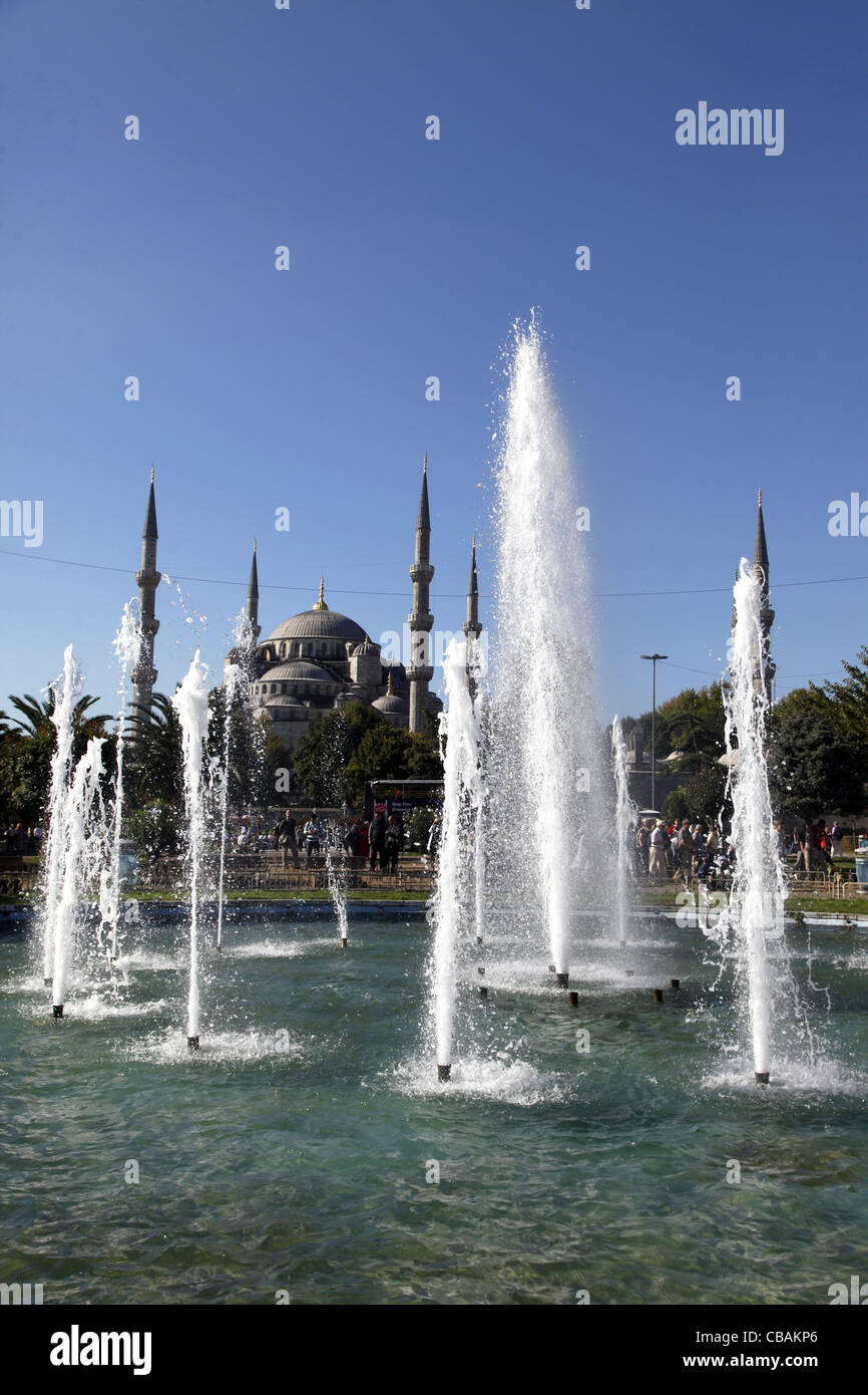 FOUNTAIN AT BLUE MOSQUE SULTAN AHMET CAMII SULTANAHMET ISTANBUL TURKEY ...