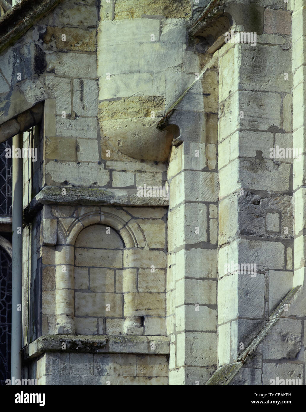 Gloucester Cathedral, Romanesque arcading Stock Photo