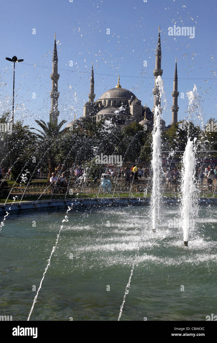 FOUNTAIN AT BLUE MOSQUE SULTAN AHMET CAMII SULTANAHMET ISTANBUL TURKEY ...