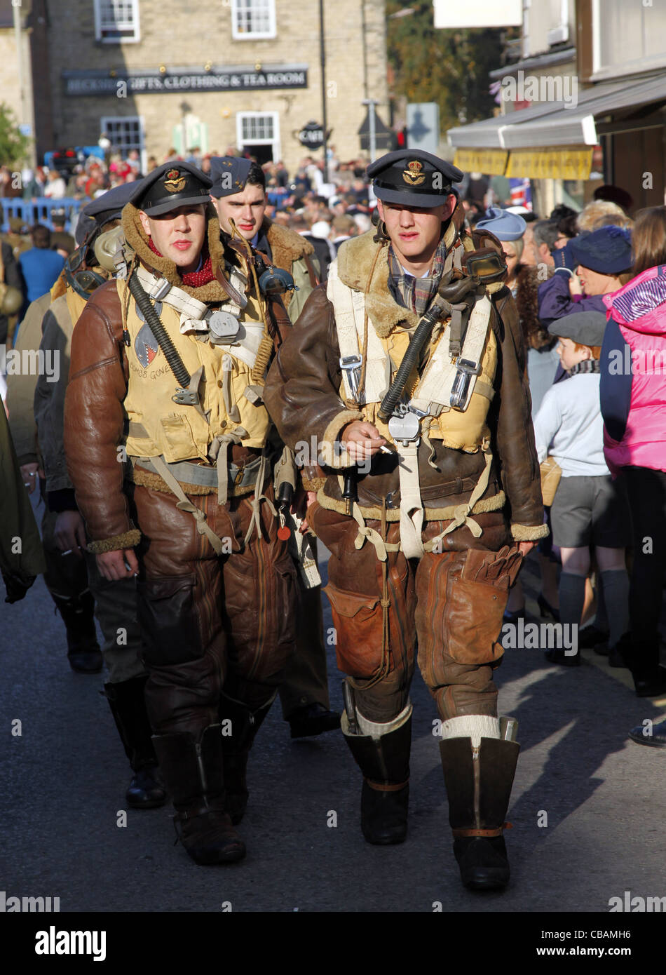 1940'S RAF BOMBER AIR CREW PICKERING NORTH YORKSHIRE 15 October 2011 Stock Photo