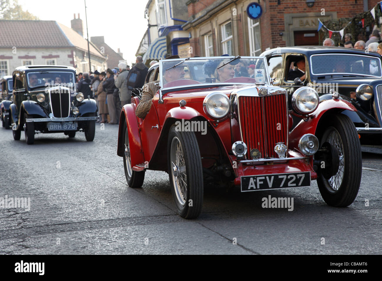 1940S RED MG CLASSIC CAR PICKERING NORTH YORKSHIRE 15 October 2011
