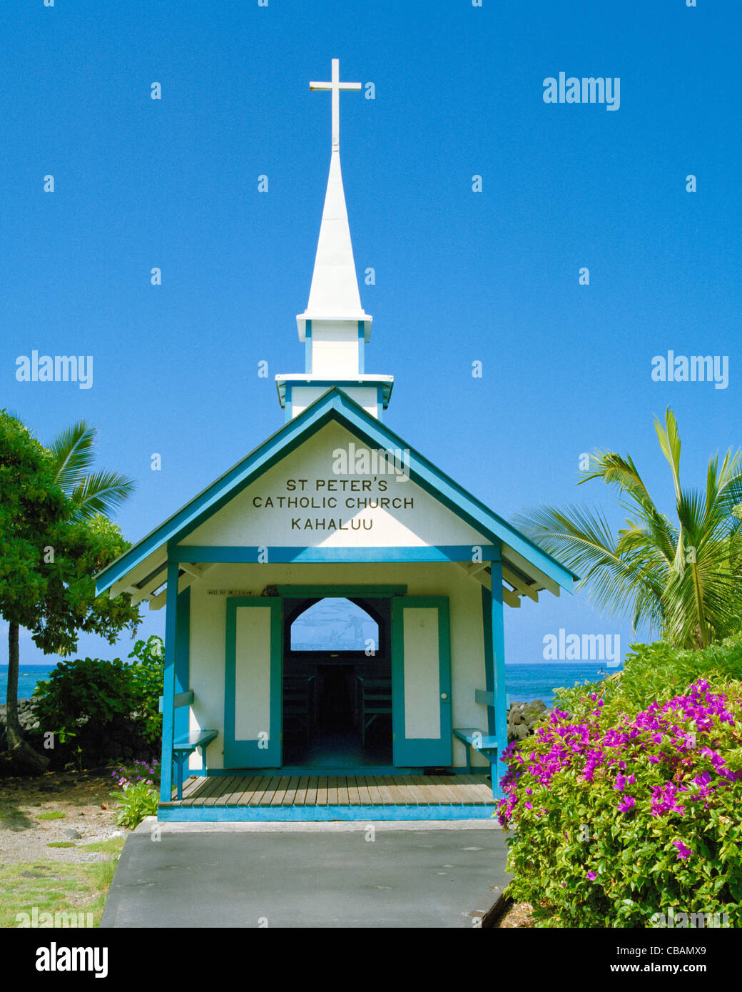 St Peters Catholic Church Kahaluu Big Island Hawaii Stock Photo Alamy