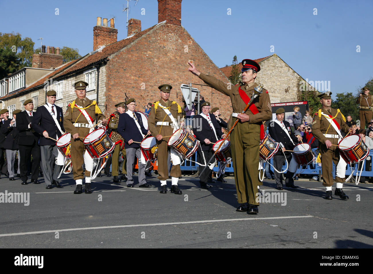 MILITARY MARCHING BAND PICKERING NORTH YORKSHIRE 15 October 2011 Stock Photo