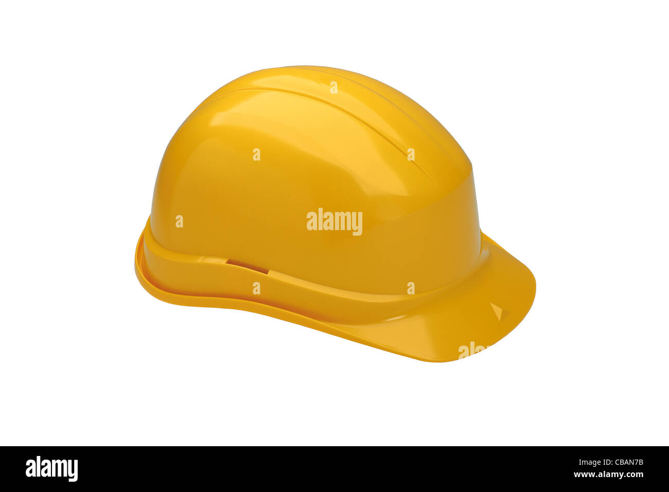 The yellow crash helmet isolated on white background Stock Photo