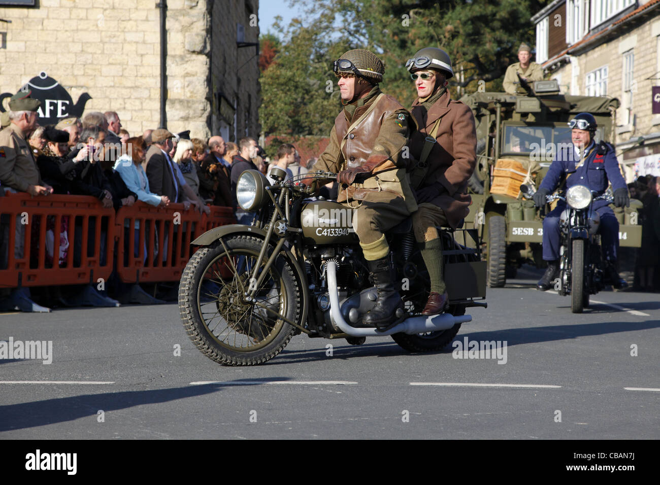 1940S TRIUMPH ARMY MOTORCYCLE PICKERING NORTH YORKSHIRE 15 October 2011 Stock Photo