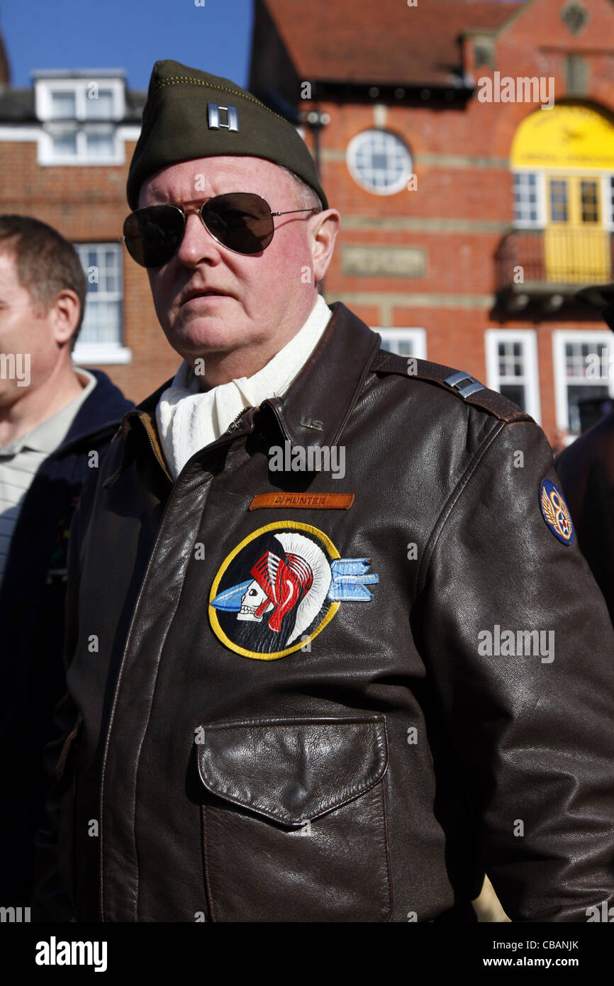 1940S US EIGHTH AIR FORCE REENACTOR PICKERING NORTH YORKSHIRE 15 October 2011 Stock Photo
