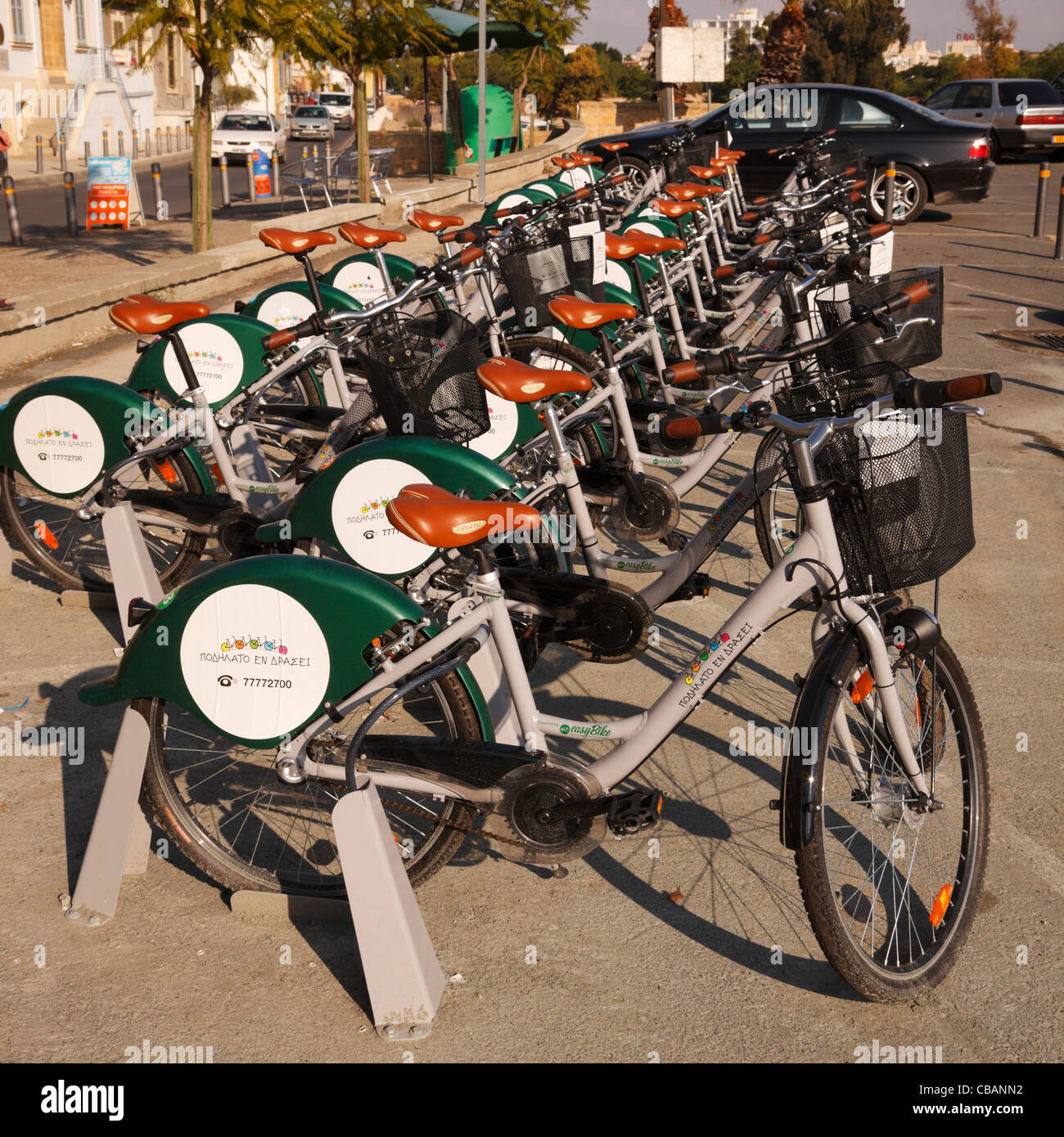 Municiple bike cycle rental stand vike bicycle rent nicosia green hi