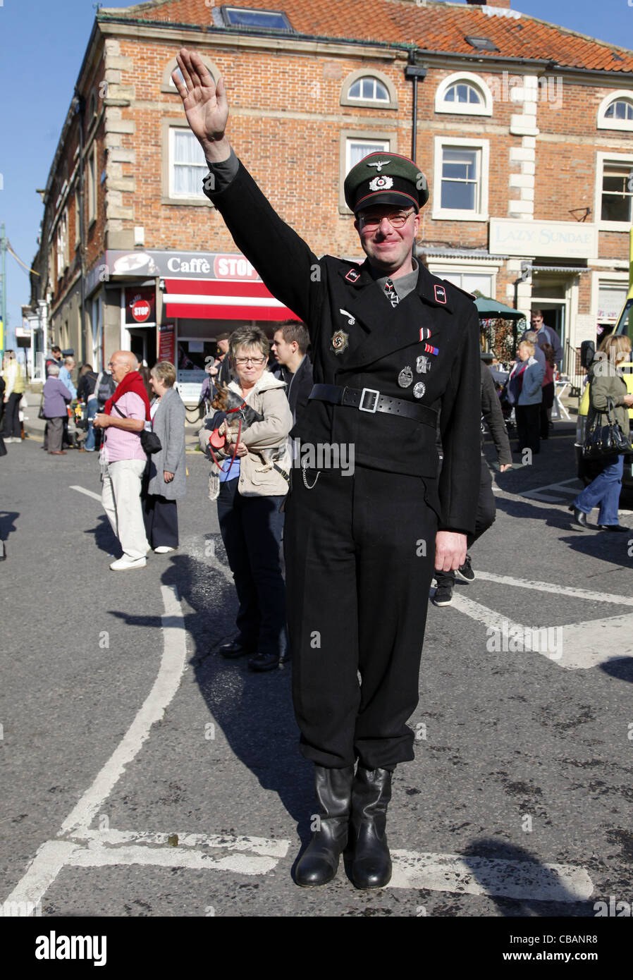 FUNNY NAZI OFFICER WITH IRON ROSS PICKERING NORTH YORKSHIRE 15 October 2011 Stock Photo