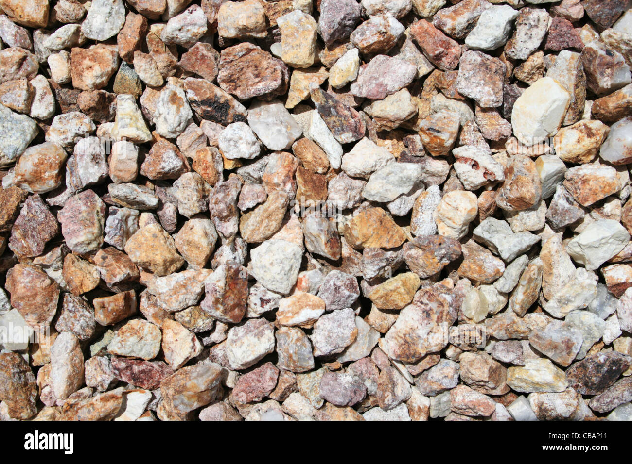 broken angular granite gravel background Stock Photo