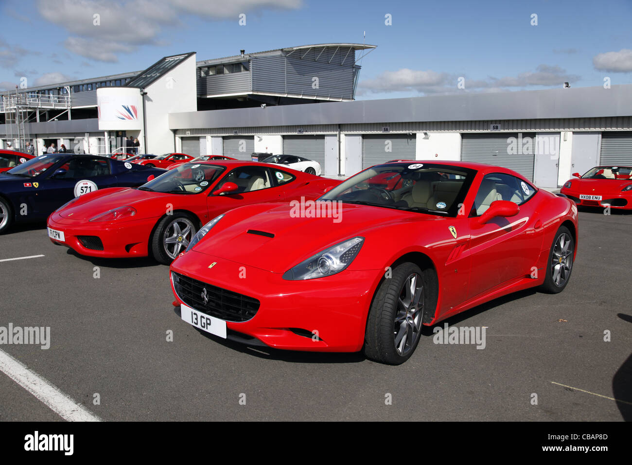 Red California Ferrari F430 Cars Silverstone Circuit England 14 September 2011 Stock Photo Alamy