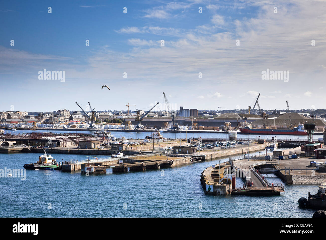 Docks and harbour area at the port of Saint Malo, Brittany, France Stock Photo