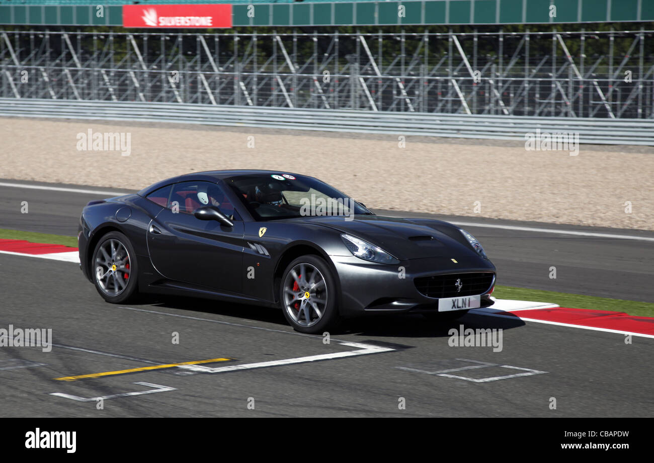 GREY FERRARI CALIFORNIA CAR SILVERSTONE CIRCUIT ENGLAND 14 September 2011 Stock Photo