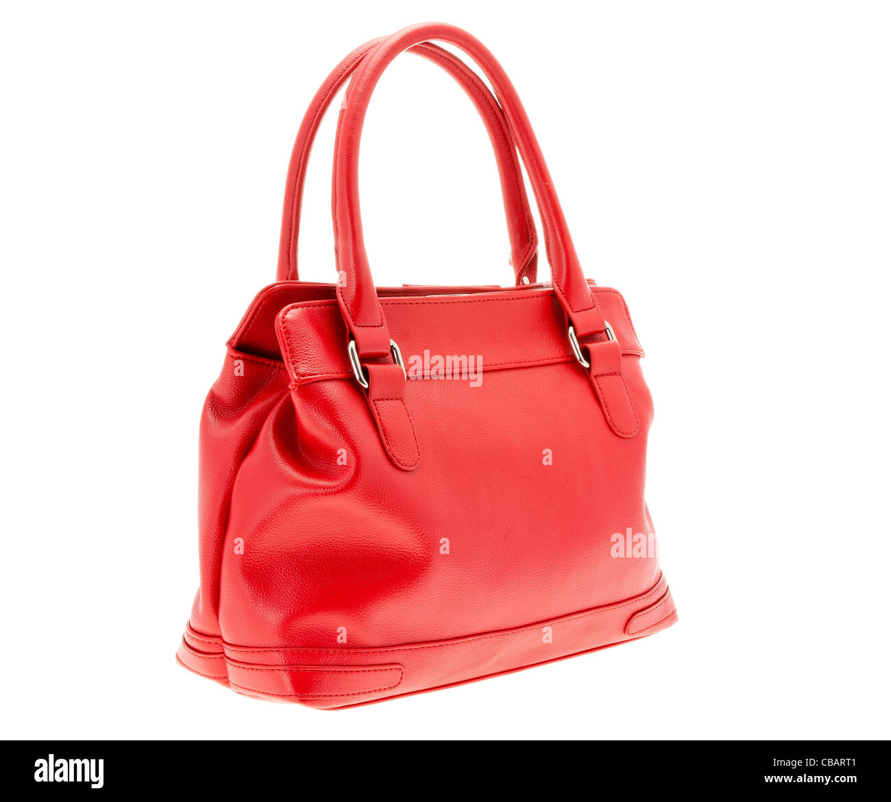 Ladies red handbag. Isolated against a white background Stock Photo Alamy