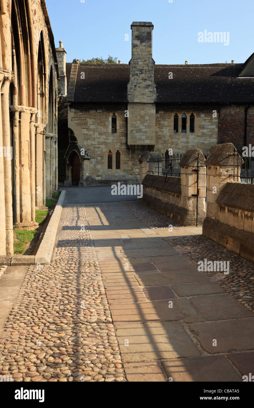 Infirmary arches of former abbey hospital and 14th century Dulverton House now a sixth form in Gloucester England UK. Stock Photo