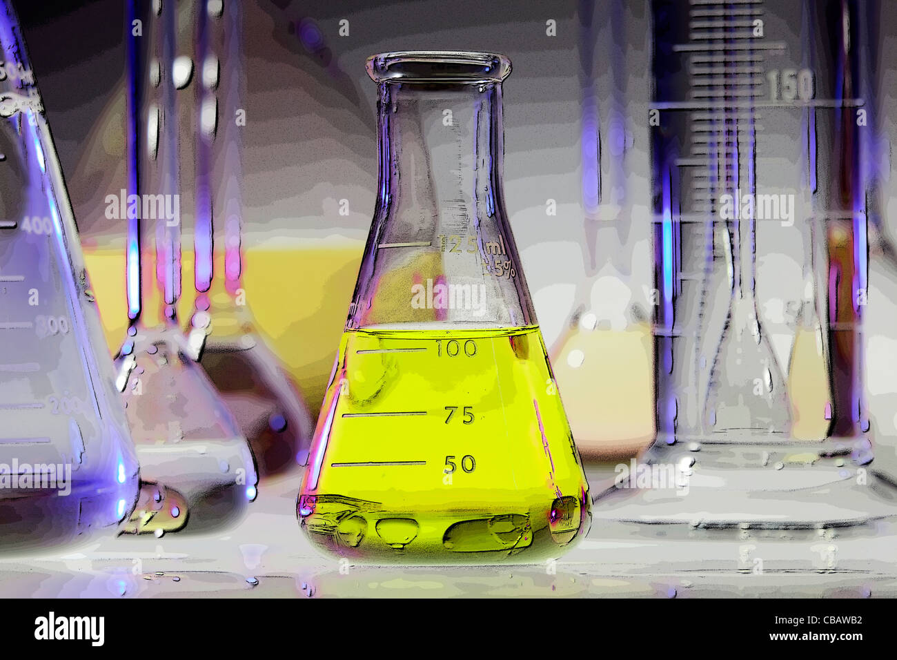 Chemical Reaction Flask High Resolution Stock Photography and Images