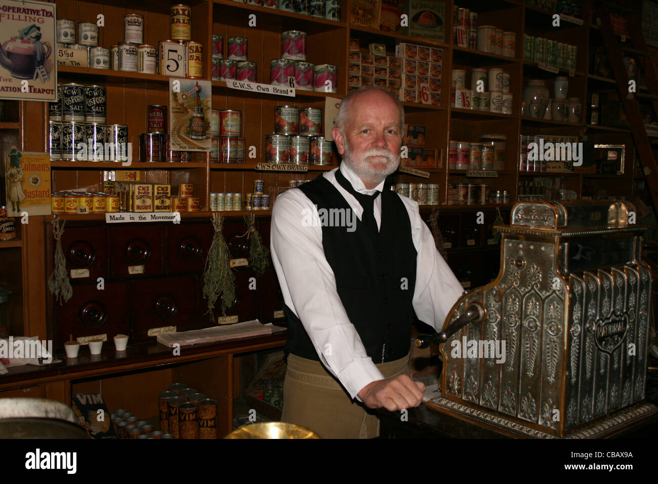 The Co-operative Grocery Stores at Beamish, The North of England Open Air Museum Stock Photo