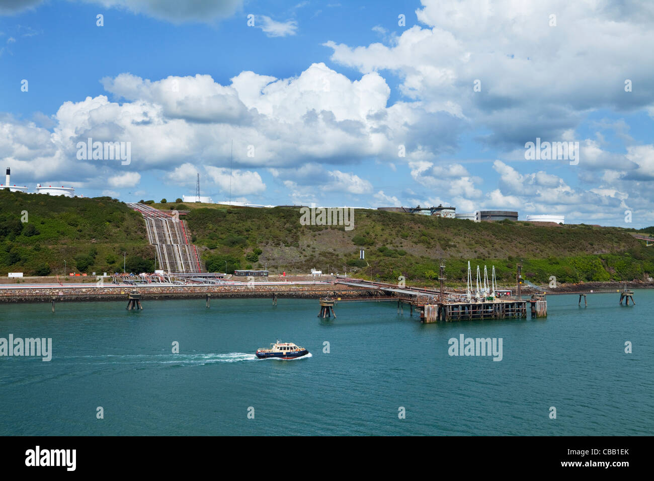 Refinary Pipeline in Milford Haven, Pembrokeshire, South Wales, UK Stock Photo