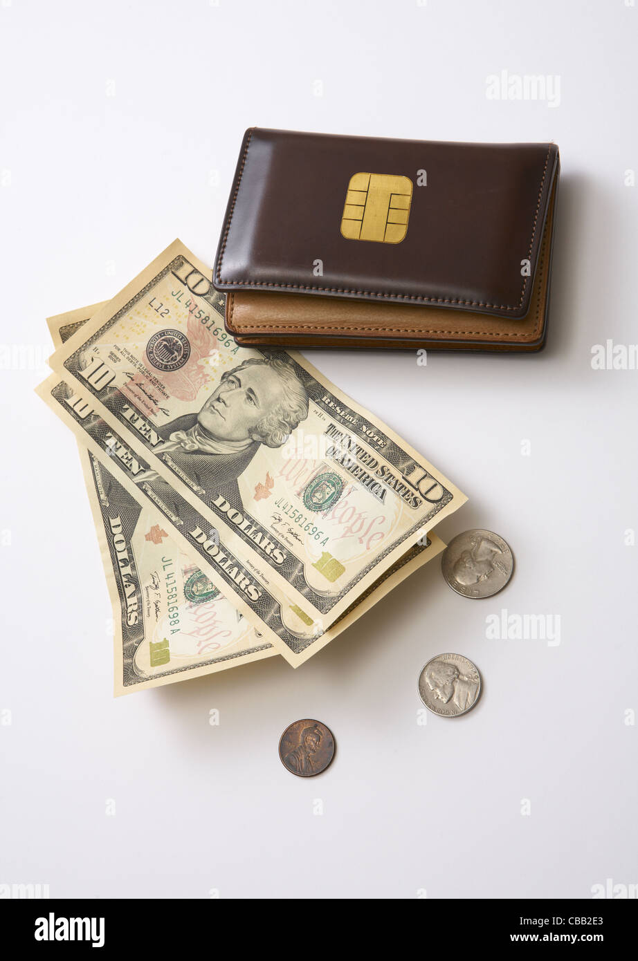 Wallet with IC chip and money Stock Photo Alamy