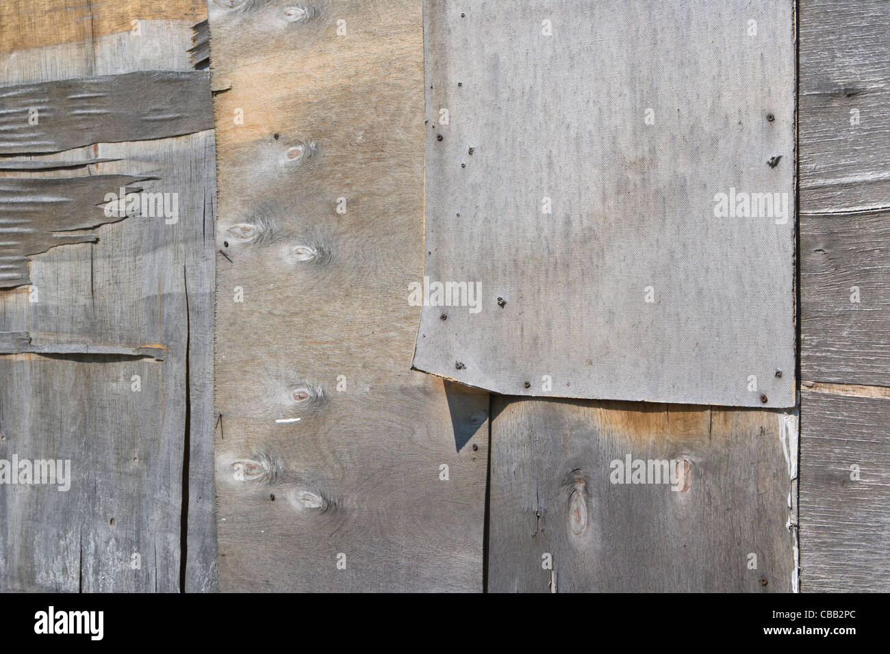Wall repaired with plywood Stock Photo Alamy