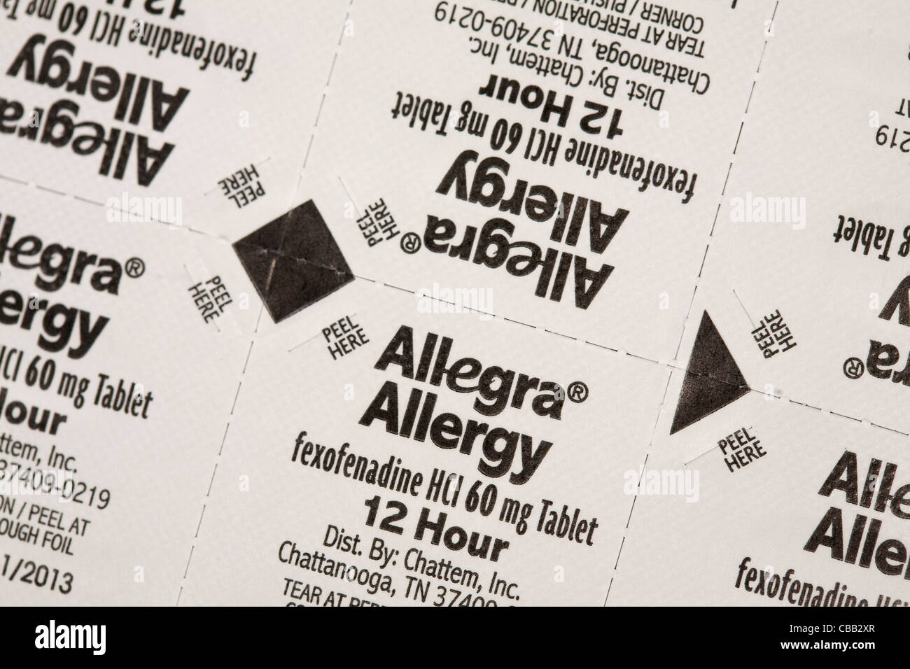 Allegra allergy medicine Stock Photo