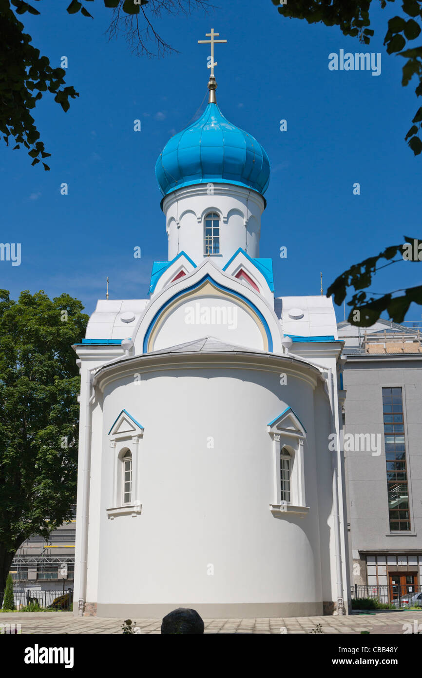 St Alexander Nevsky Orthodox Church,Chapel, Andreja Pumpura Darzs, Andrejs Pumpurs Garden, Daugavpils, Latgale, Latvia Stock Photo