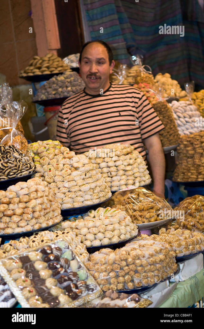 Traditional Moroccan sweets sold in the vibrant bazaars in Morocco. Stock Photo