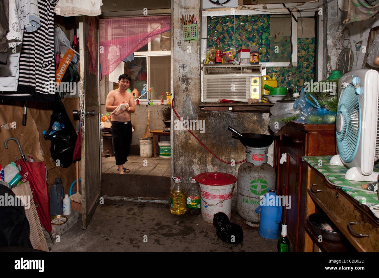 Interior of a room housing a family in Beijing Stock Photo - Alamy