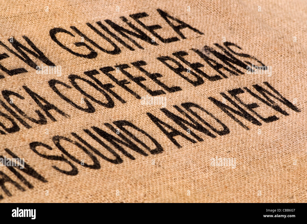 Arabica coffee beans hessian sack Stock Photo - Alamy
