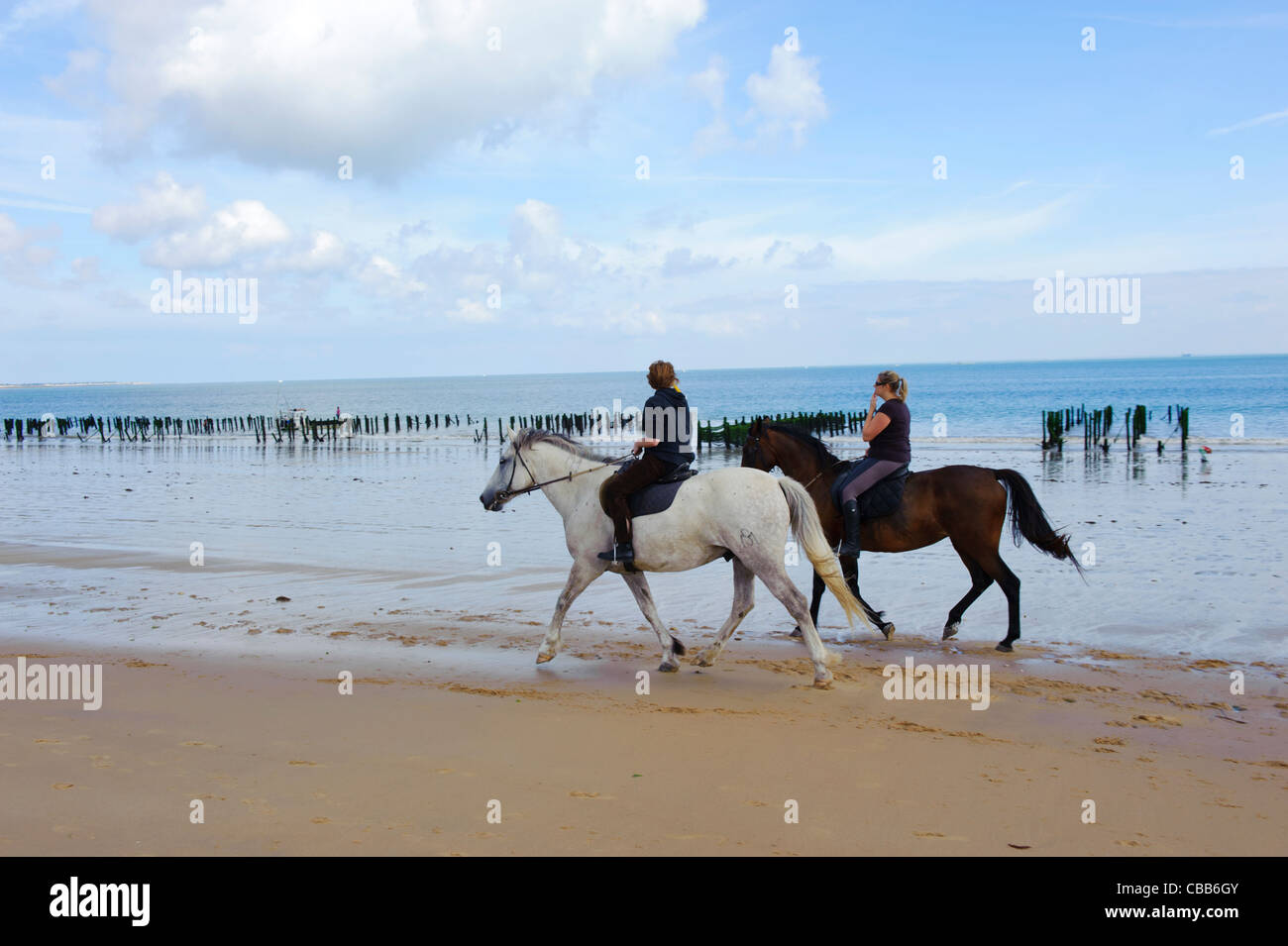 Stock photo of women horse riding on the beach Stock Photo - Alamy
