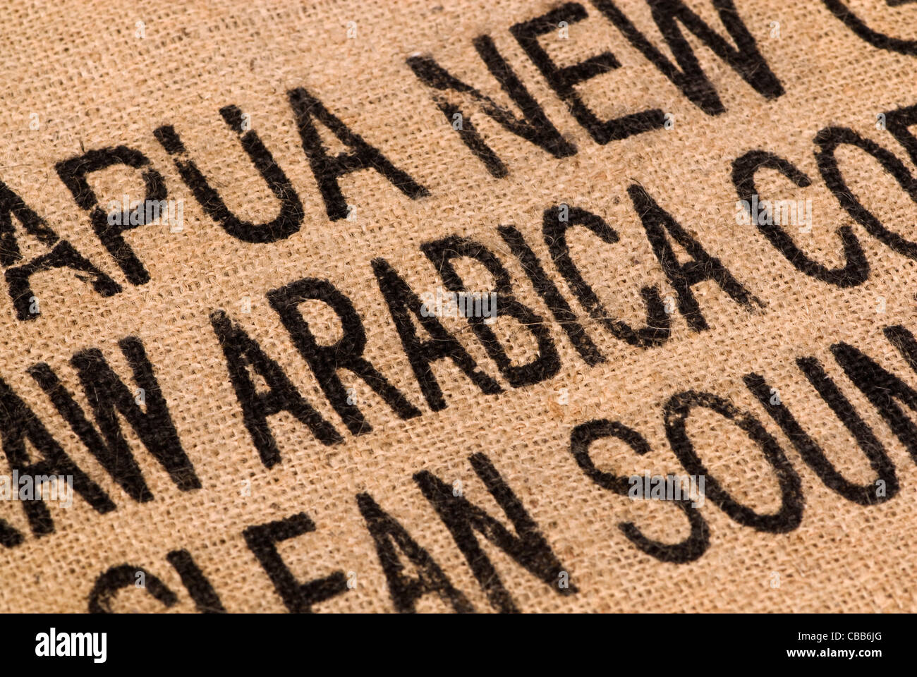 Arabica coffee beans hessian sack Stock Photo - Alamy