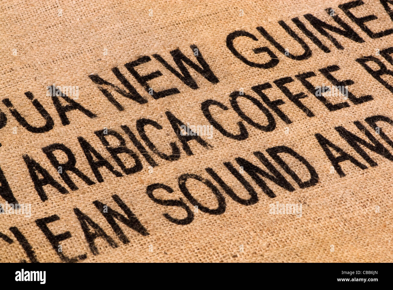 Arabica coffee beans hessian sack Stock Photo - Alamy