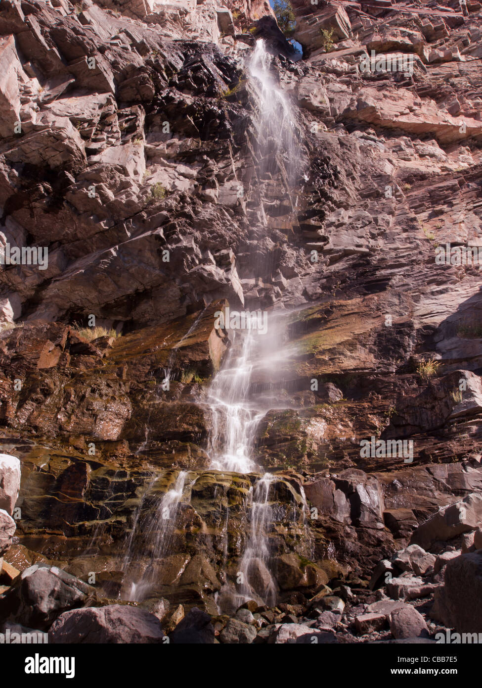 Waterfall in Ouray, Colorado. Stock Photo