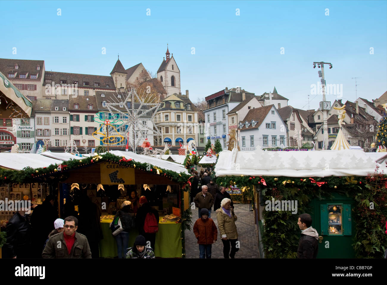 Christmas market, Basel, Switzerland Stock Photo