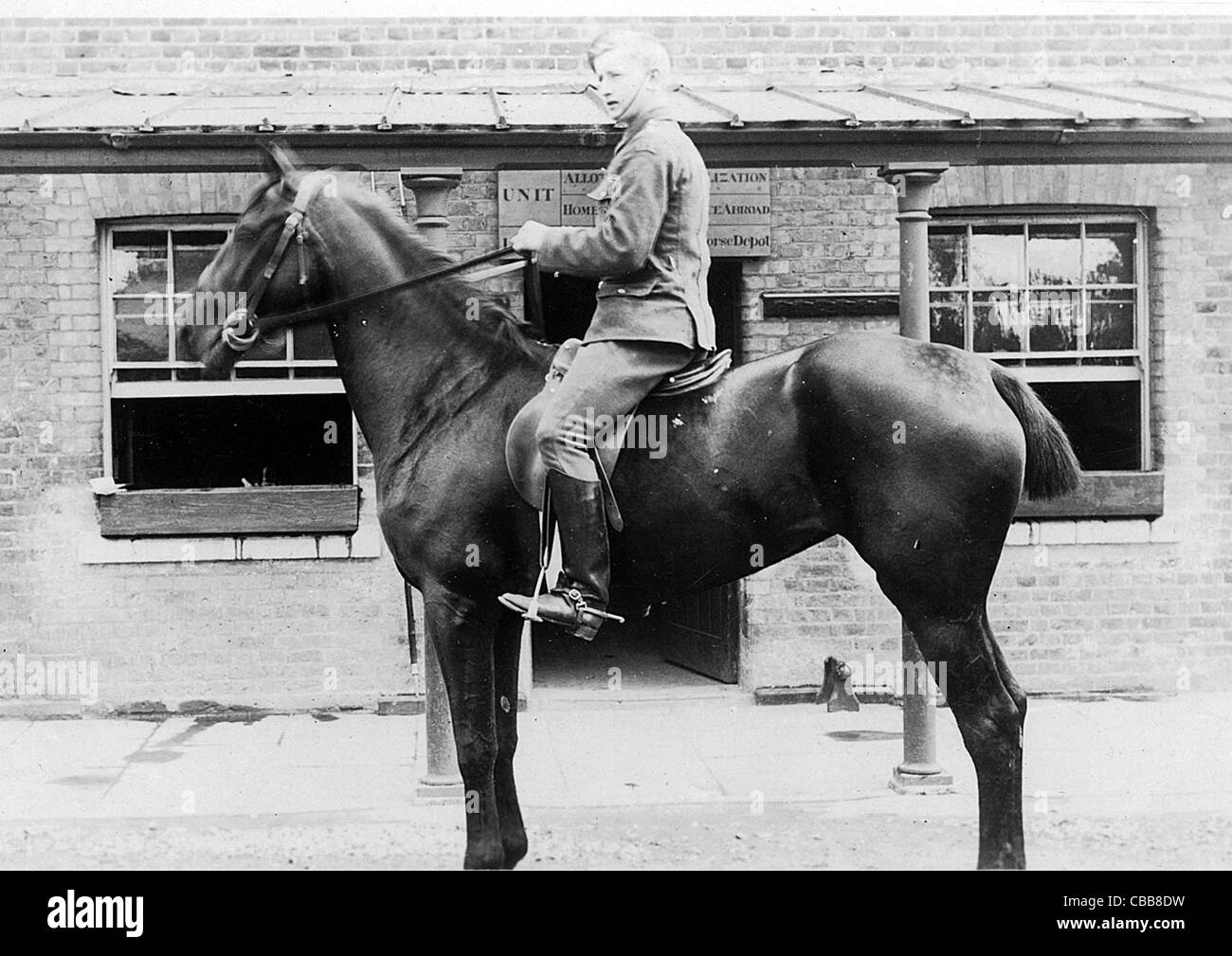 A pre WW1 British mounted cavalry trooper Stock Photo