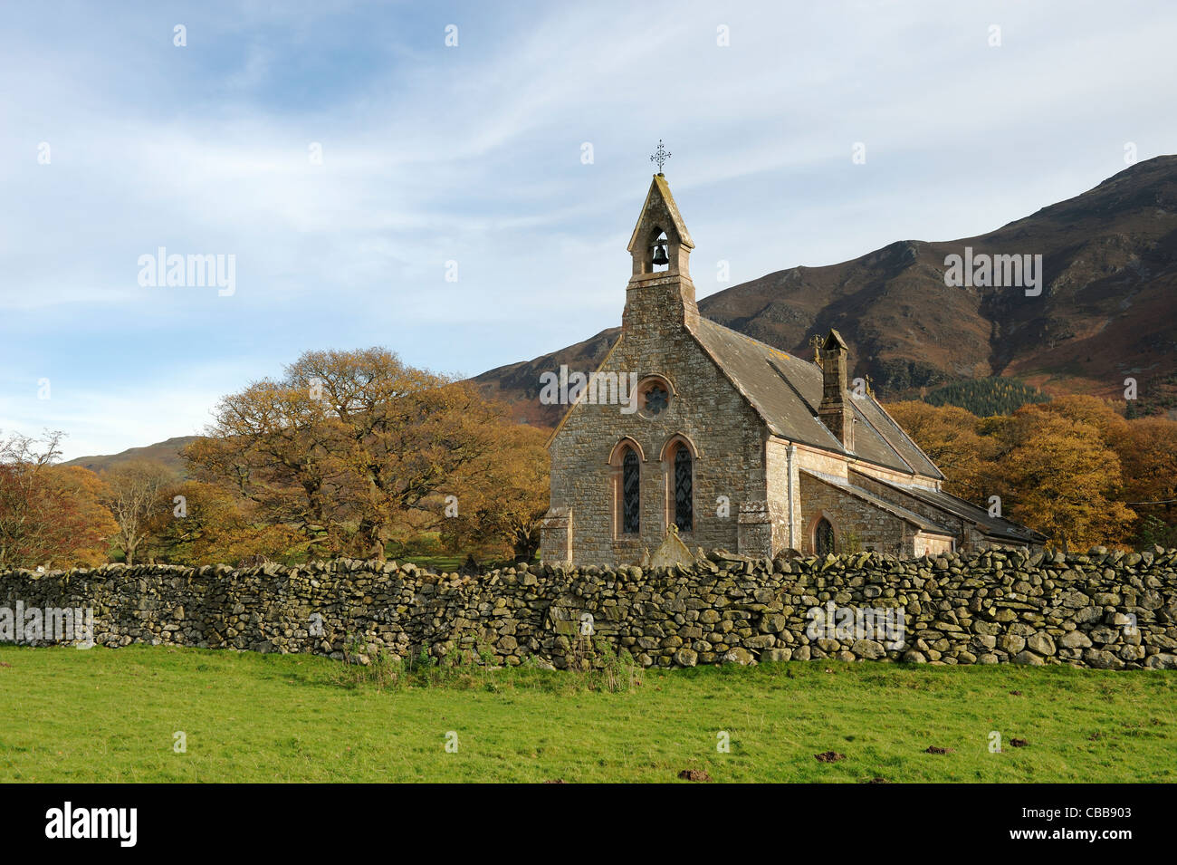 St Bega's Church, Bassenthwaite, Lake District, Cumbria Stock Photo
