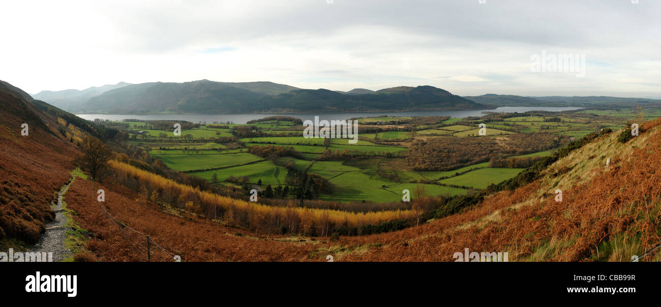 Bassenthwaite viewed from near Ullock Pike in the Lake District Stock Photo