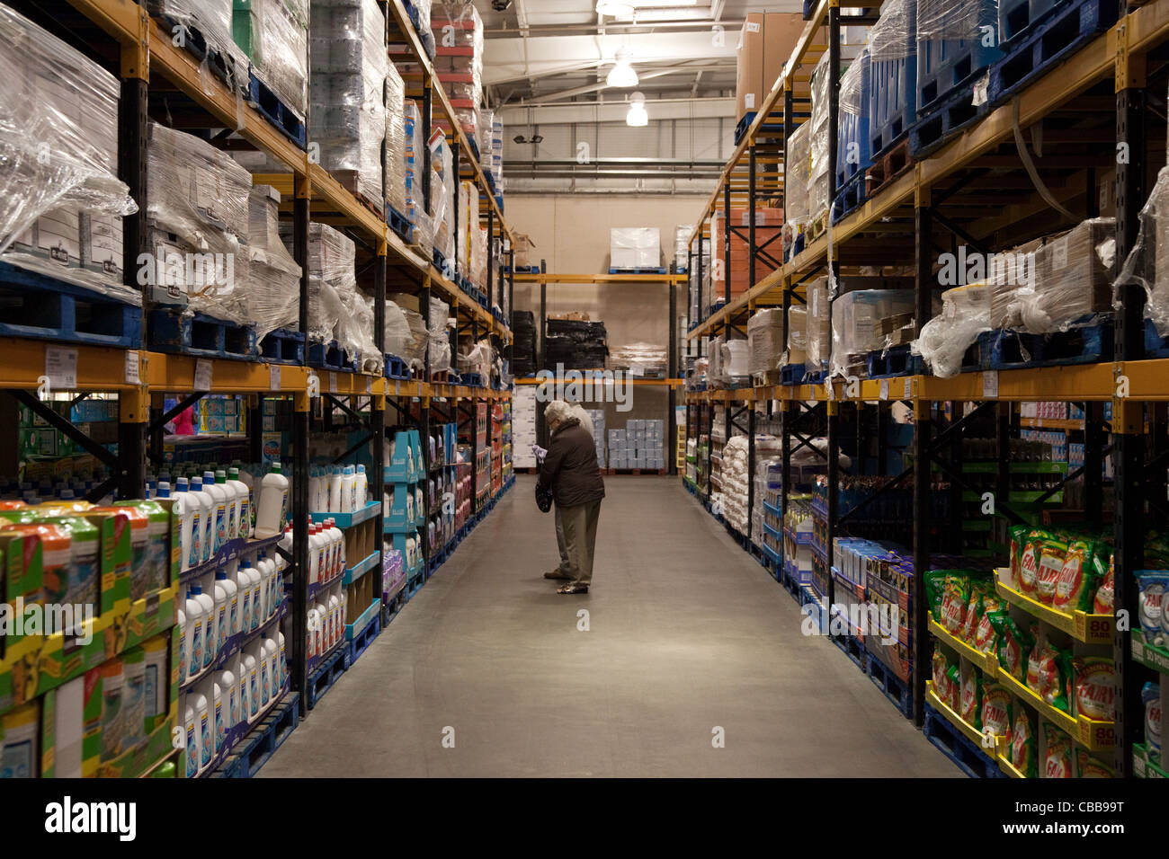 People shopping in the Costco discount warehouse store, Lakeside UK