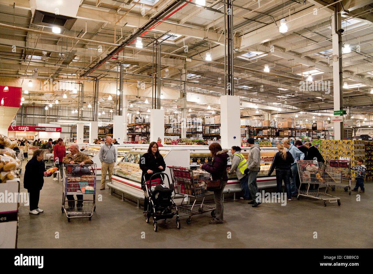 People shopping in the Costco discount warehouse store, Lakeside UK